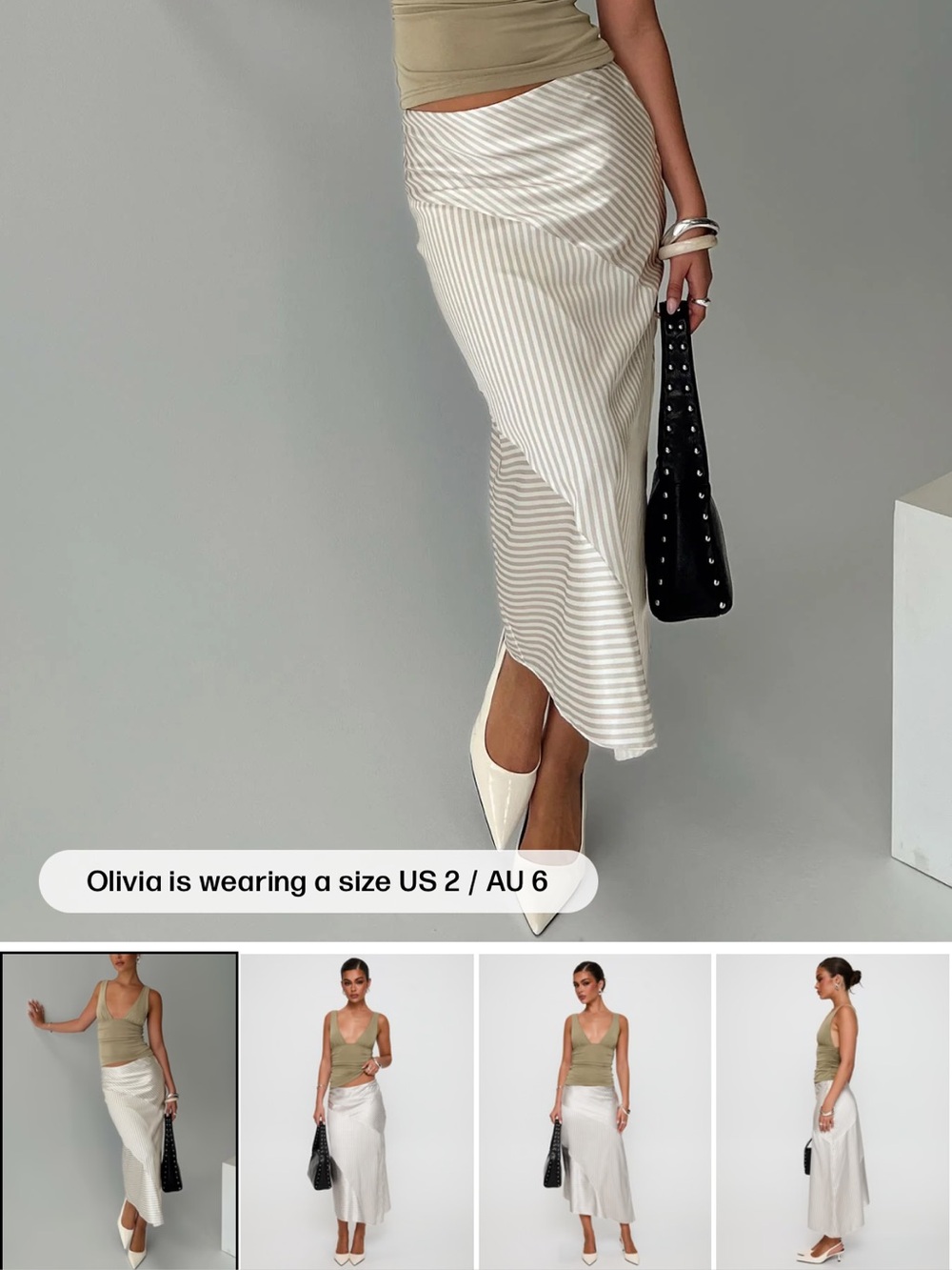 Princess Polly Priscella Asymmetrical Midi Skirt Multi